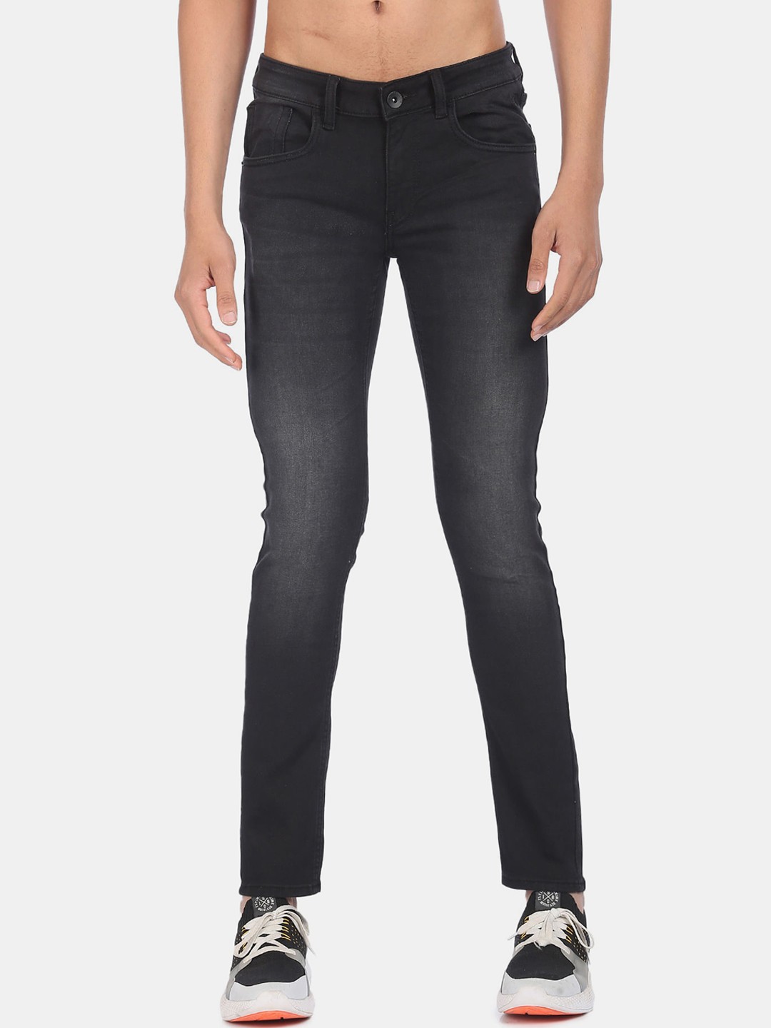 

Flying Machine Men Black Jackson Slim Fit Low-Rise Light Fade Stretchable Jeans
