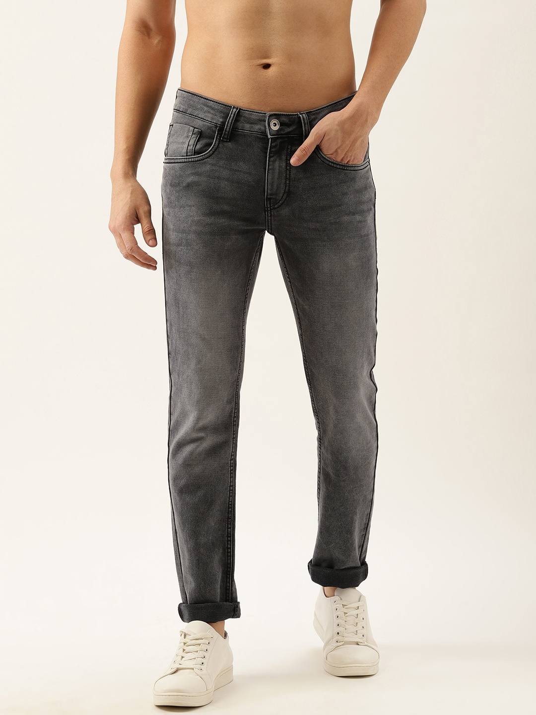 

Flying Machine Men Black Jackson Skinny Fit Low-Rise Light Fade Cotton Stretchable Jeans
