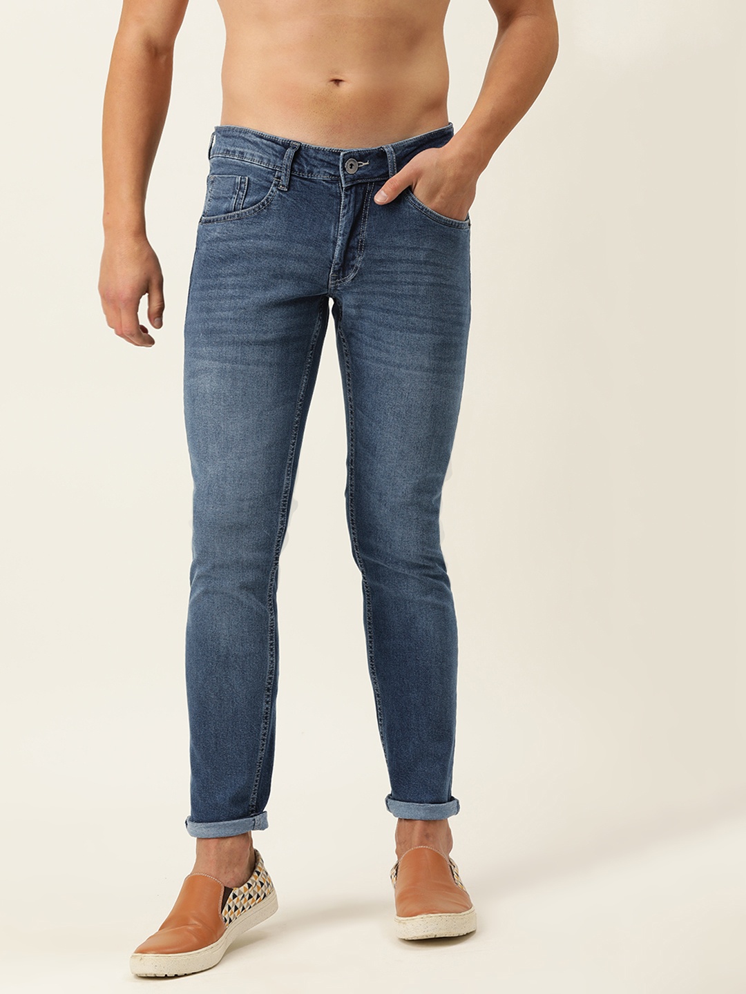 

Flying Machine Men Blue Jackson Skinny Fit Low-Rise Light Fade Stretchable Jeans