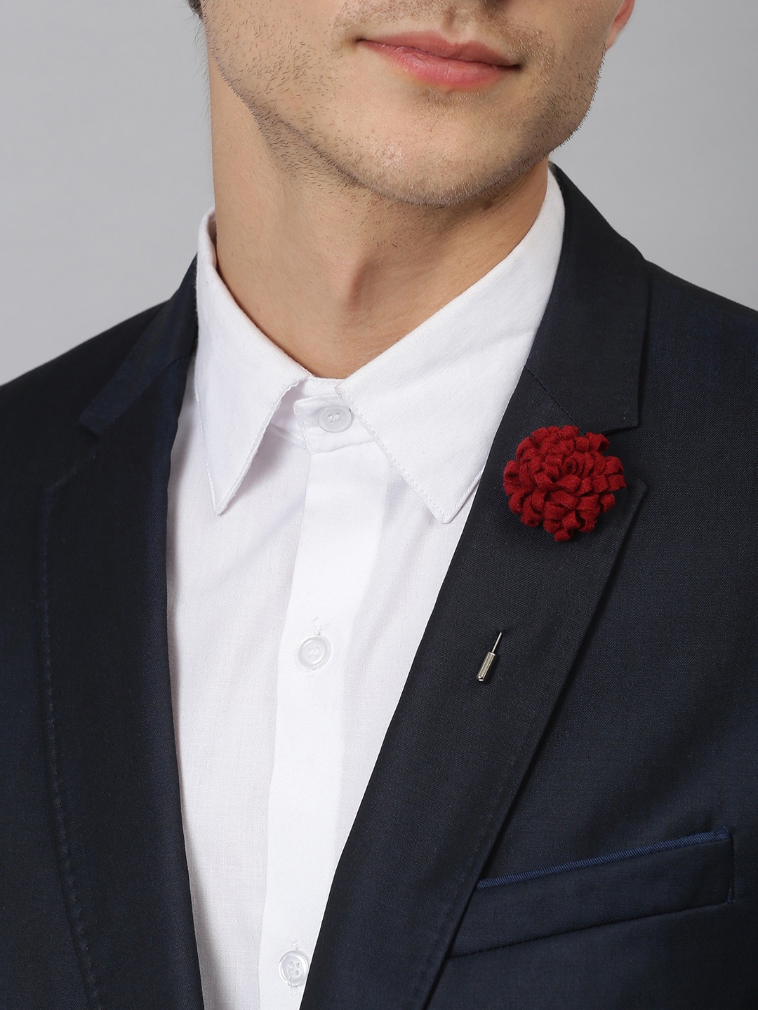 

Tossido Men Red Floral Brooch Lapel Pin