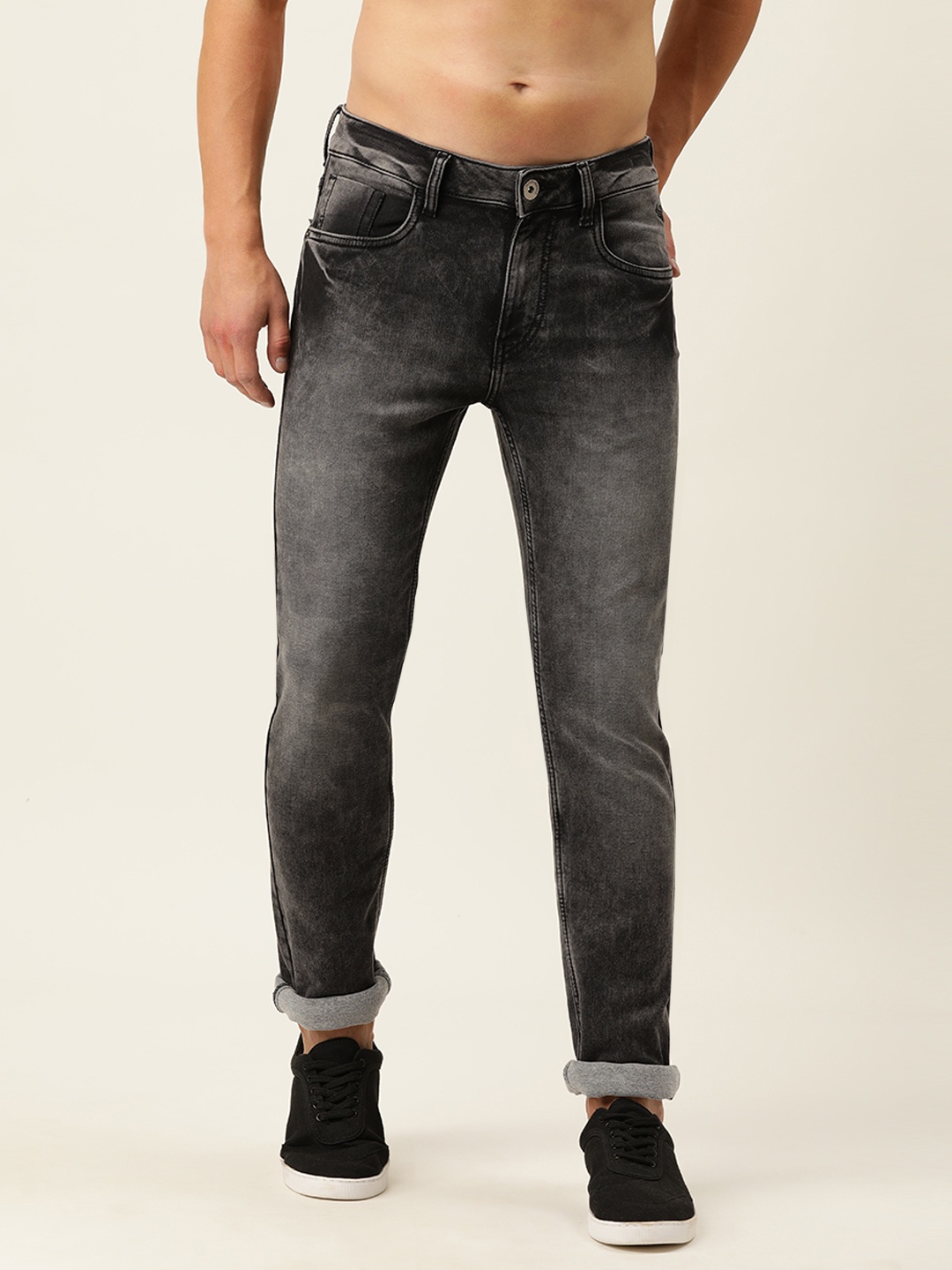 

Flying Machine Men Black Jackson Slim Fit Light Fade Stretchable Casual Jeans