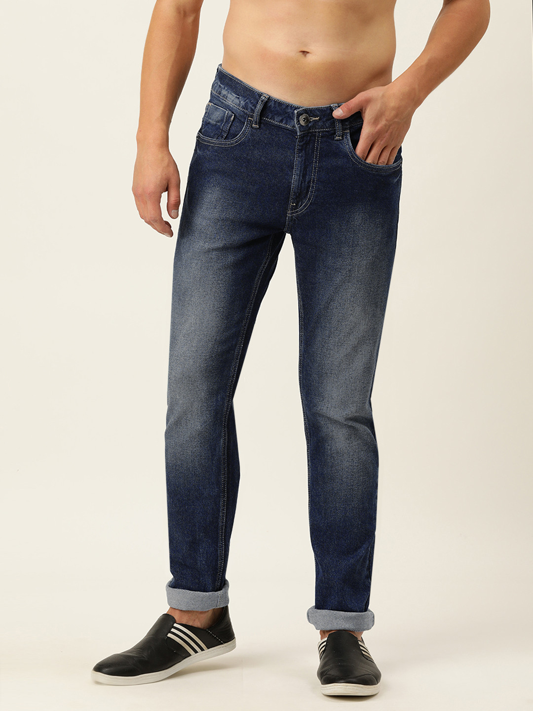 

Flying Machine Men Blue Michael Slim Tapered Fit Mid-Rise Light Fade Stretchable Jeans