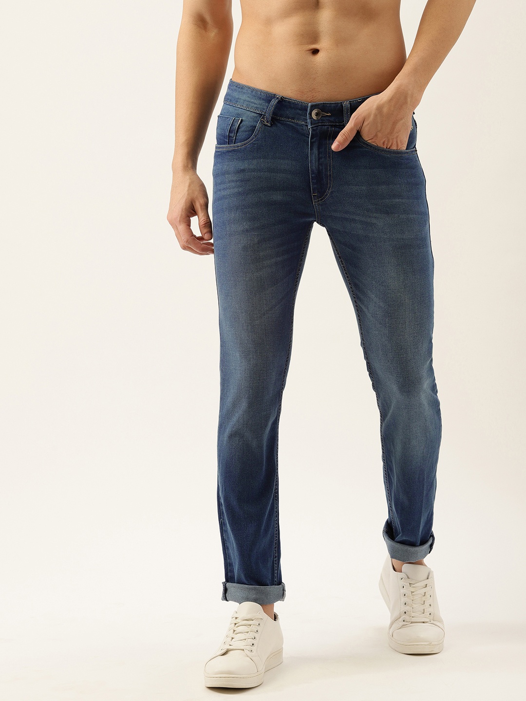 

Flying Machine Men Blue Michael Slim Tapered Fit Light Fade Stretchable Jeans