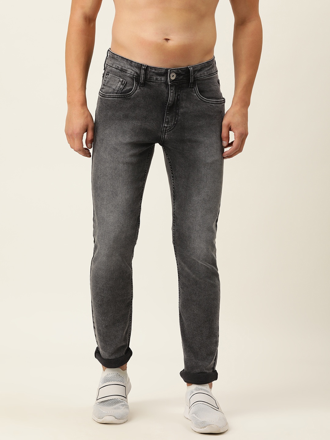 

Flying Machine Men Black Slim Tapered Michael Fit Light Fade Stretchable Jeans