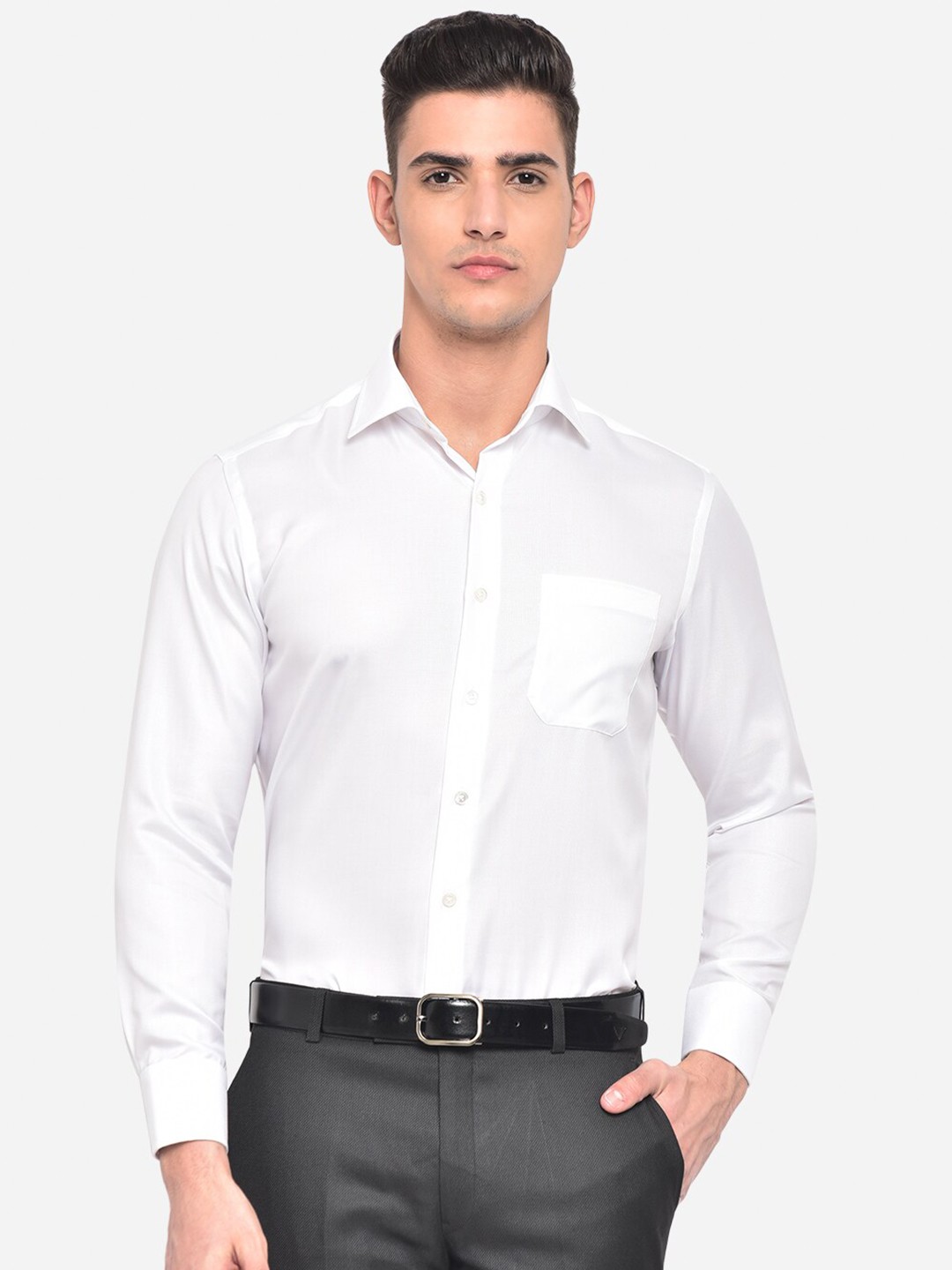 

JADE BLUE Men White Classic Slim Fit Pure Cotton Formal Shirt