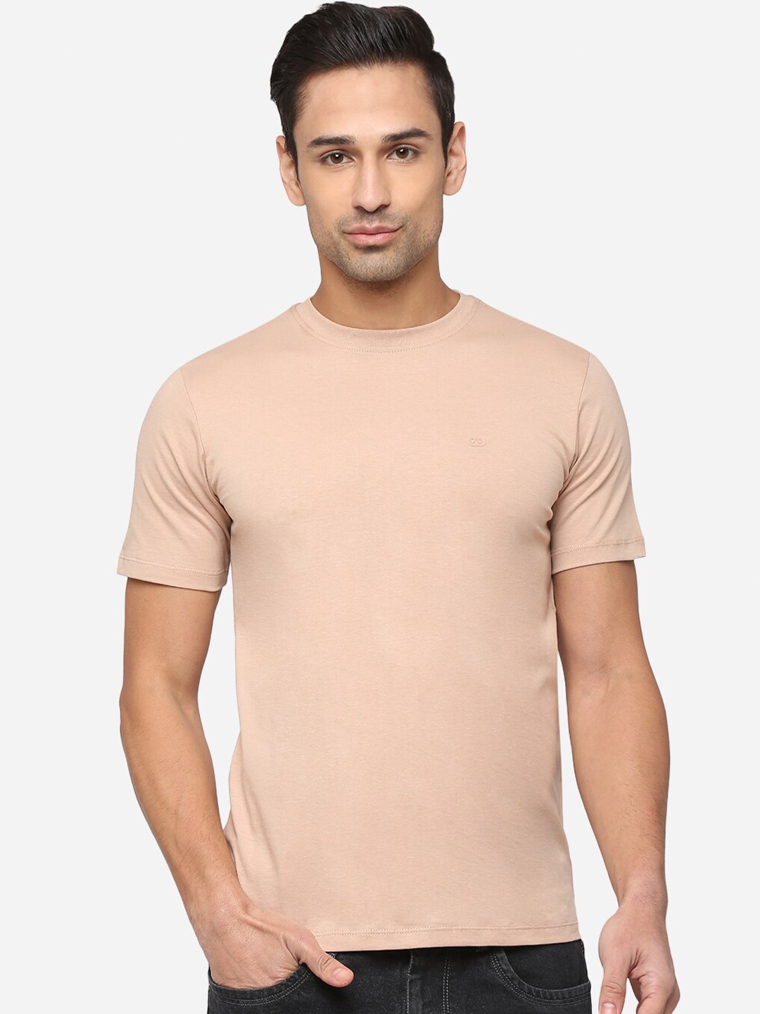 

JADE BLUE Slim Fit Pure Cotton T-shirt, Pink