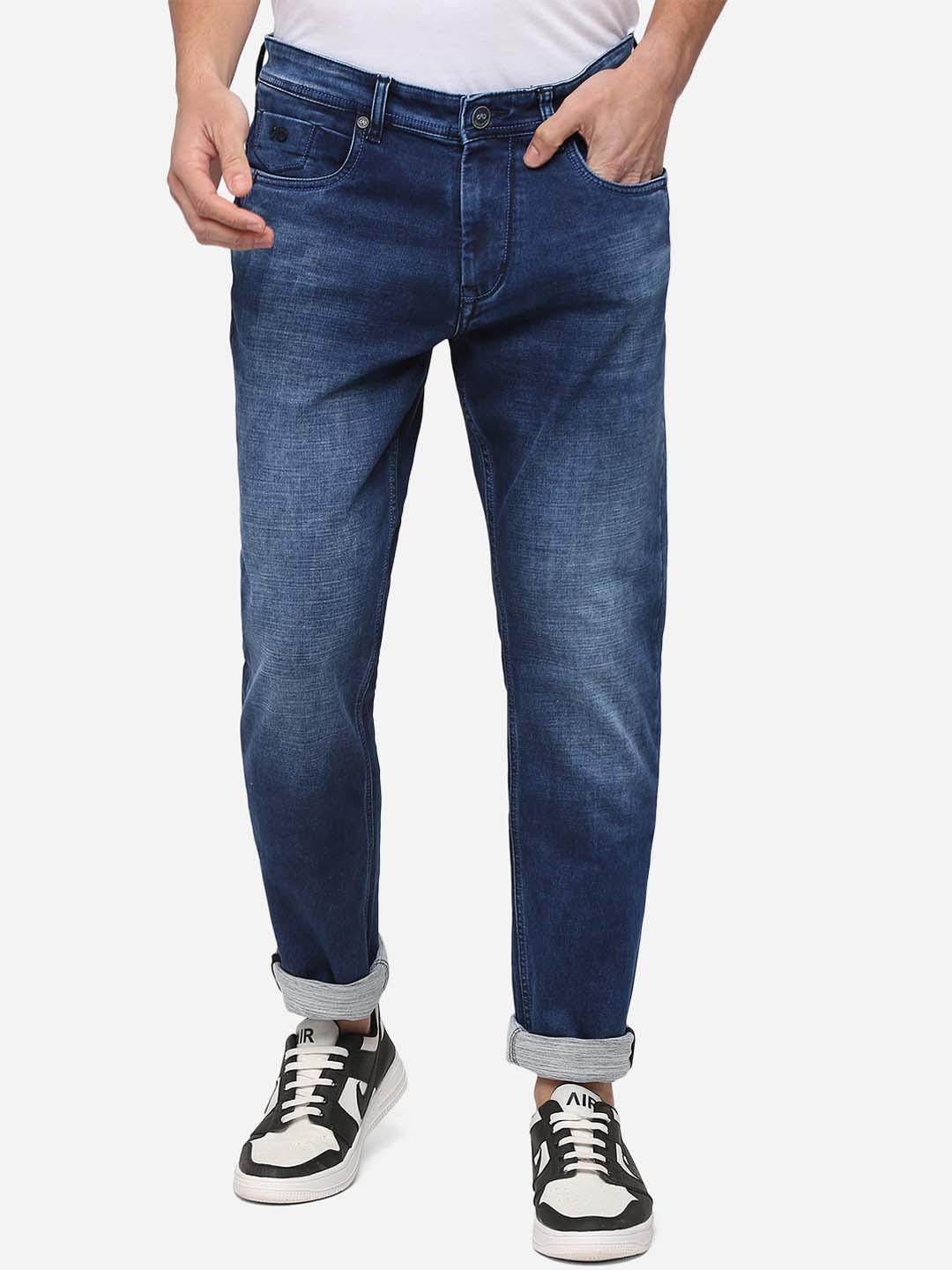 

JADE BLUE Men Blue Straight Fit Heavy Fade Stretchable Jeans