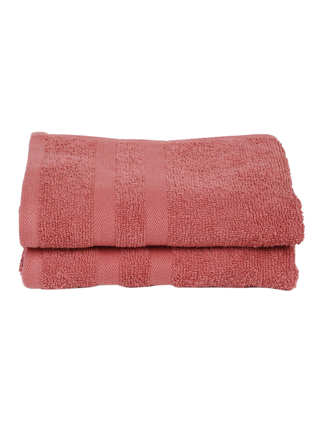 

Cantabil Set Of 2 Solid 400 GSM Pure Cotton Hand Towels, Coral