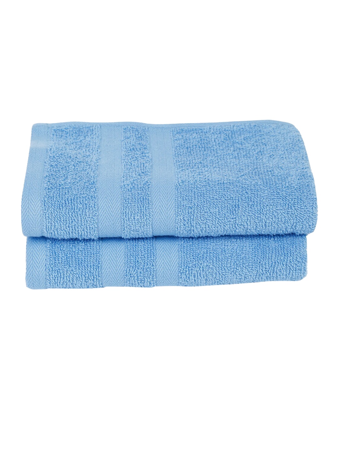

Cantabil Set Of 2 Solid 400 GSM Pure Cotton Hand Towels, Blue