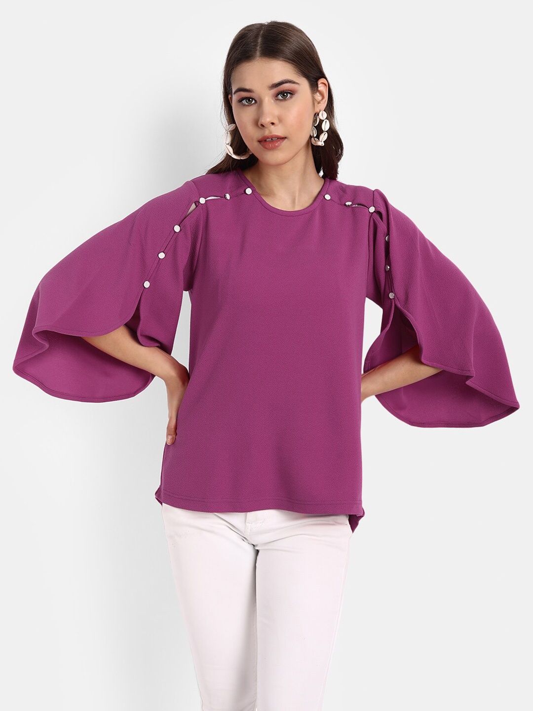 

BROADSTAR Pink Embellished Top