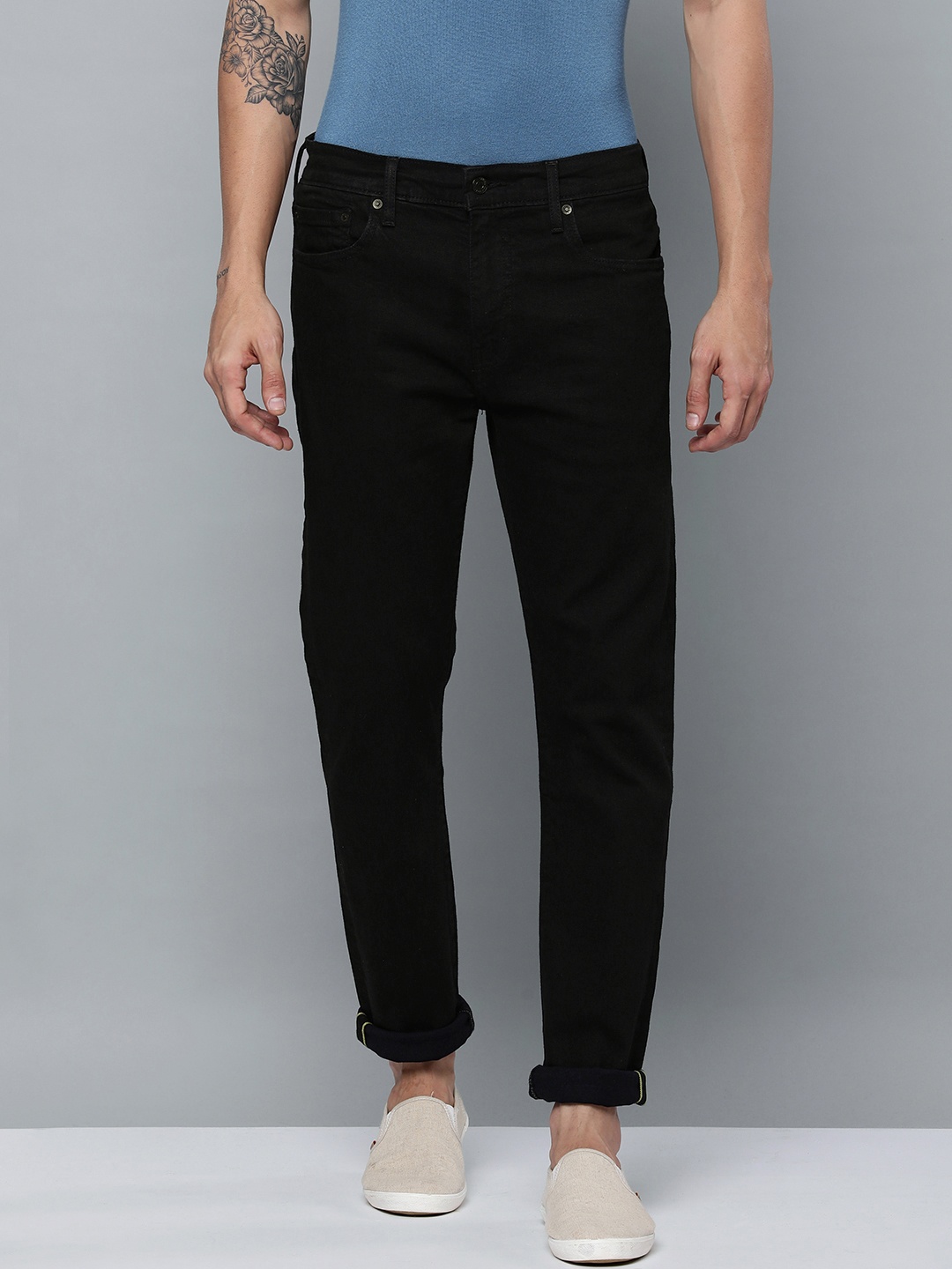 

Levis 512 Men Black Slim Tapered Fit Mid-Rise Clean Look Stretchable Jeans