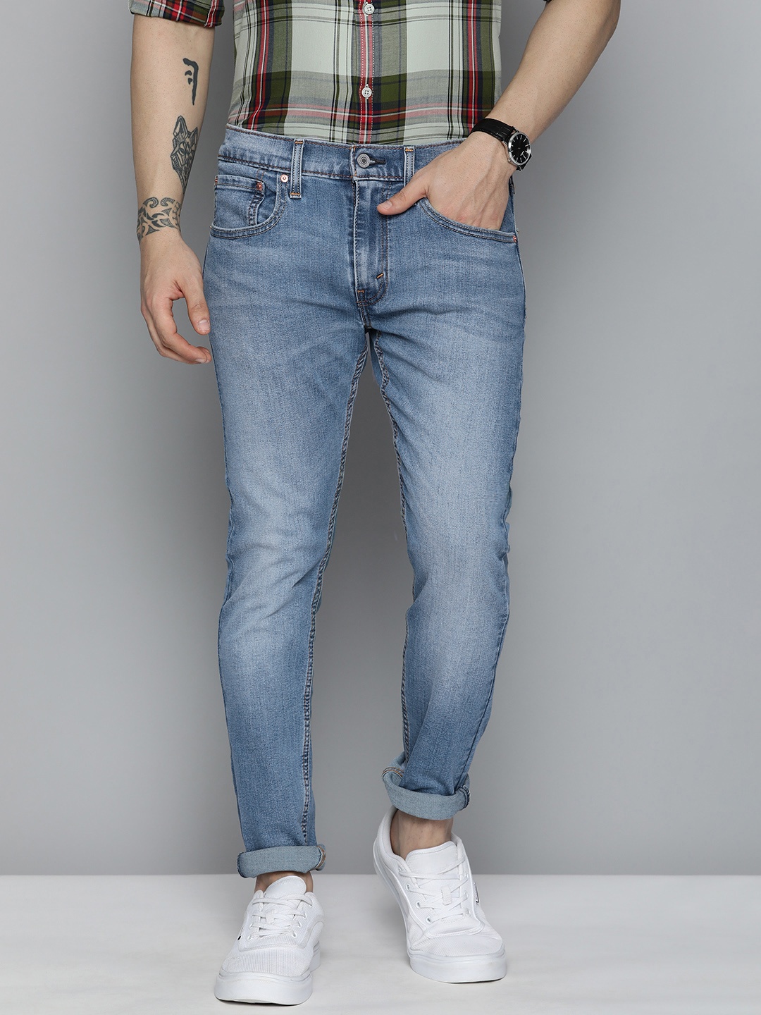 

Levis Men Skinny Fit Heavy Fade Stretchable Jeans, Blue