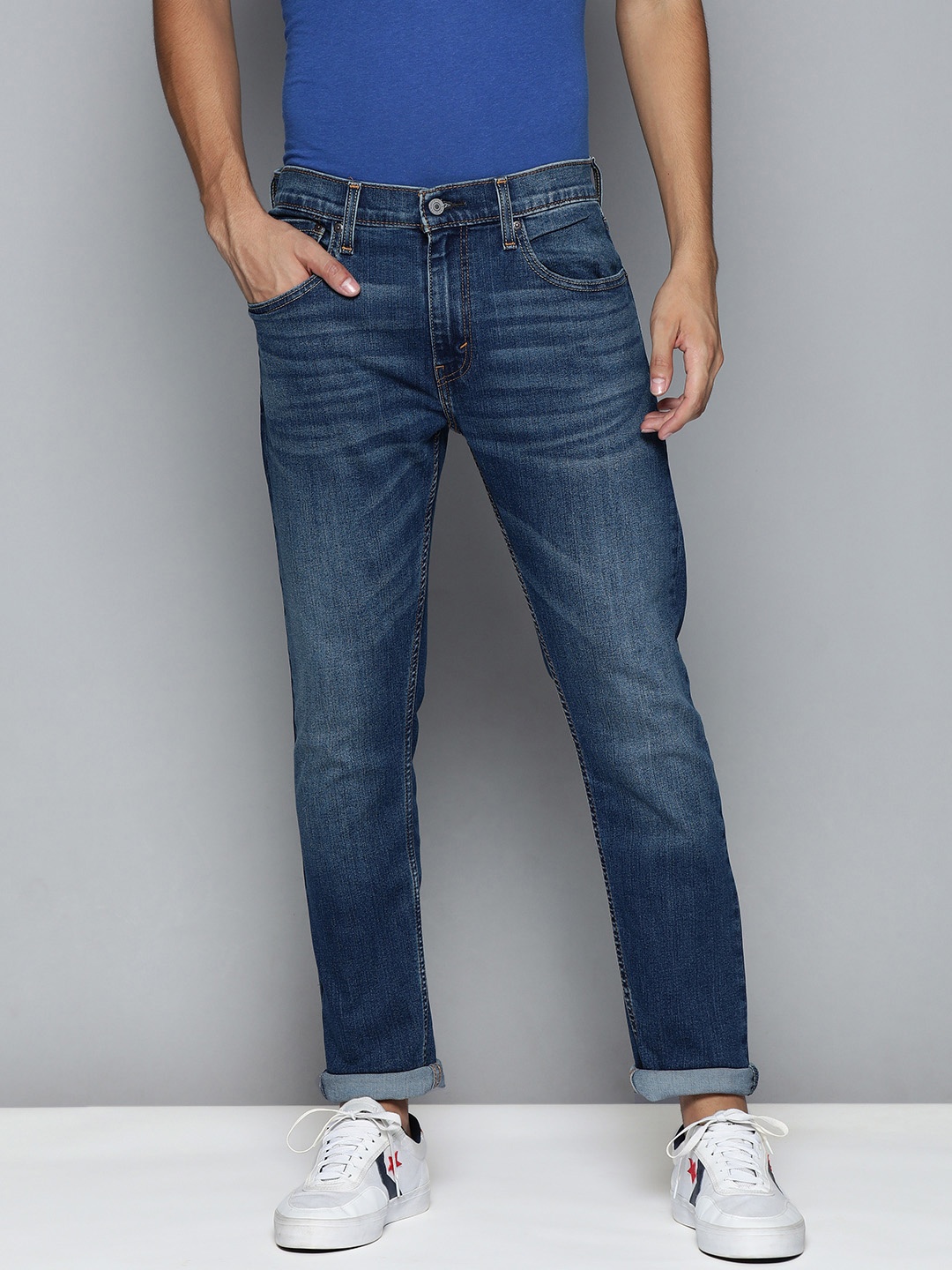 

Levis Men Blue Slim Fit Mid-Rise Light Fade Stretchable Jeans