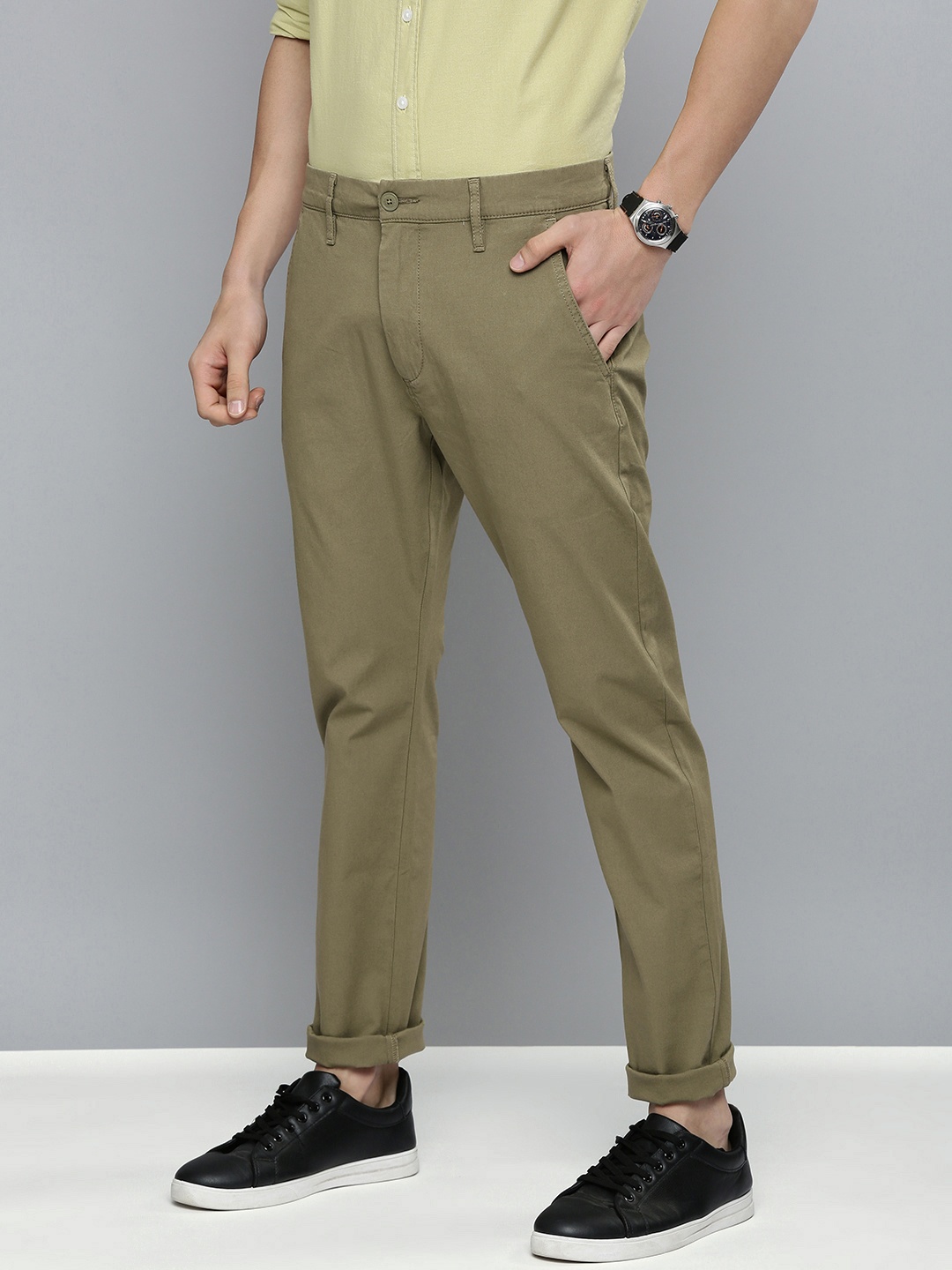 

Levis Men Olive Green 512 Slim Fit Trousers