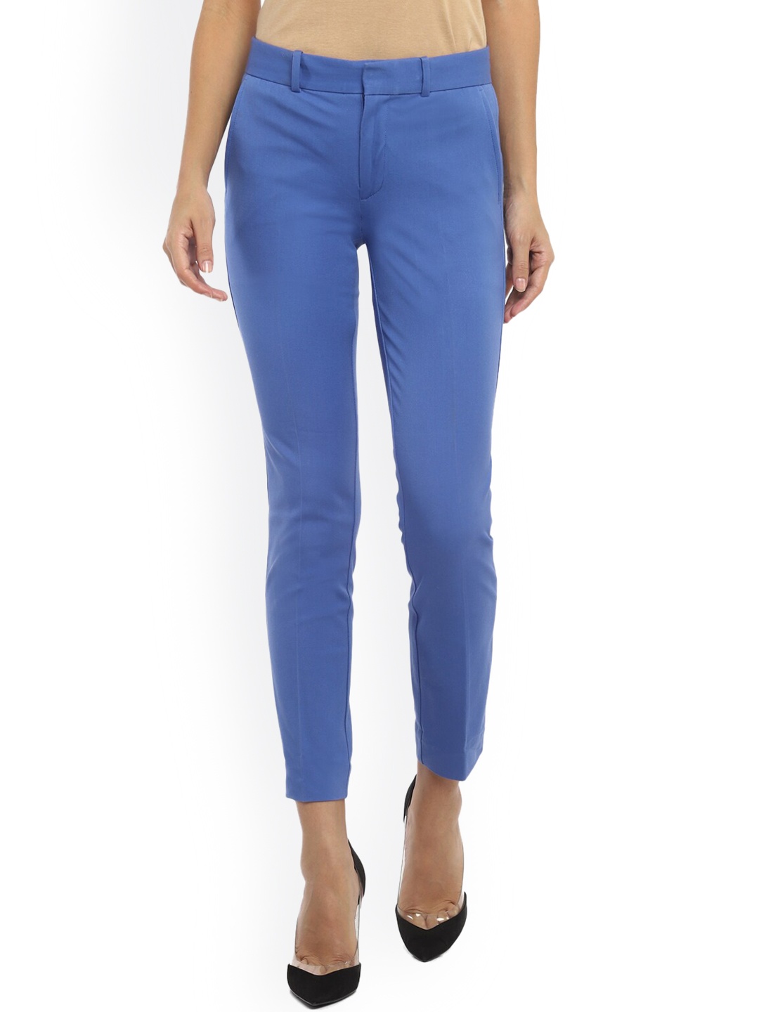 

Polo Ralph Lauren Women Blue Solid Cigarette Trousers