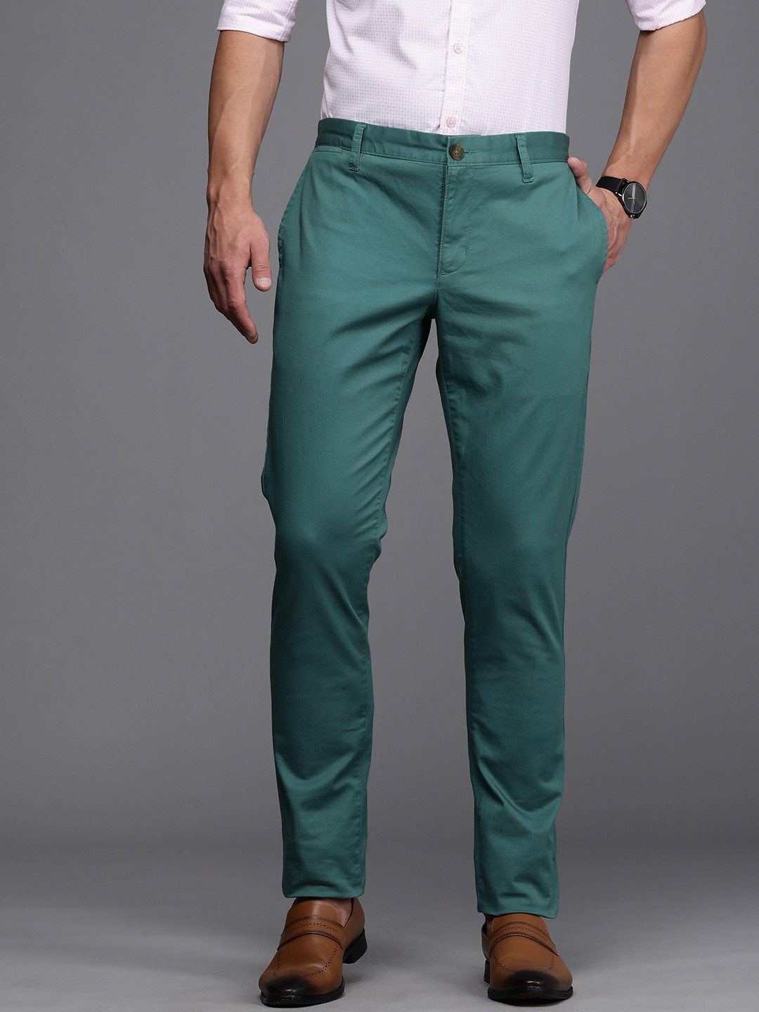 

SUITLTD Men Teal Slim Fit Chinos Trousers