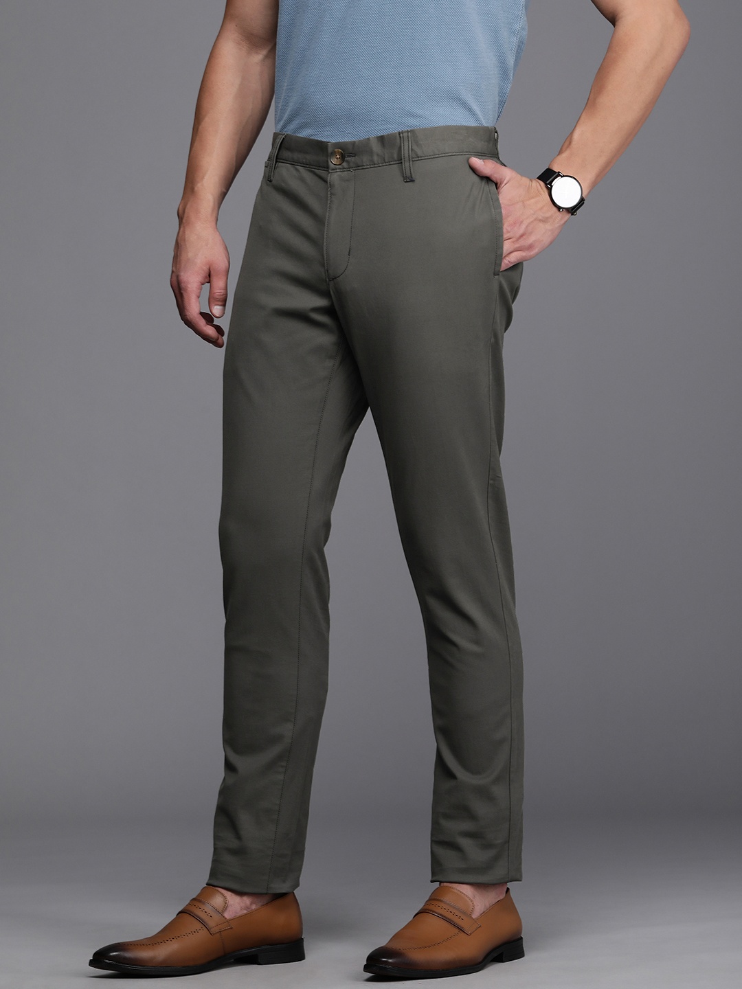

SUITLTD Men Charcoal Slim Fit Chinos Trousers