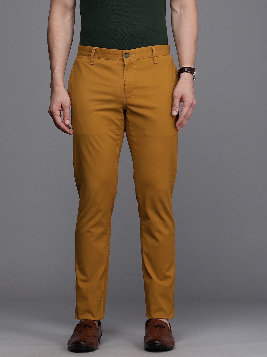 

SUITLTD Men Tan Slim Fit Chinos Trousers