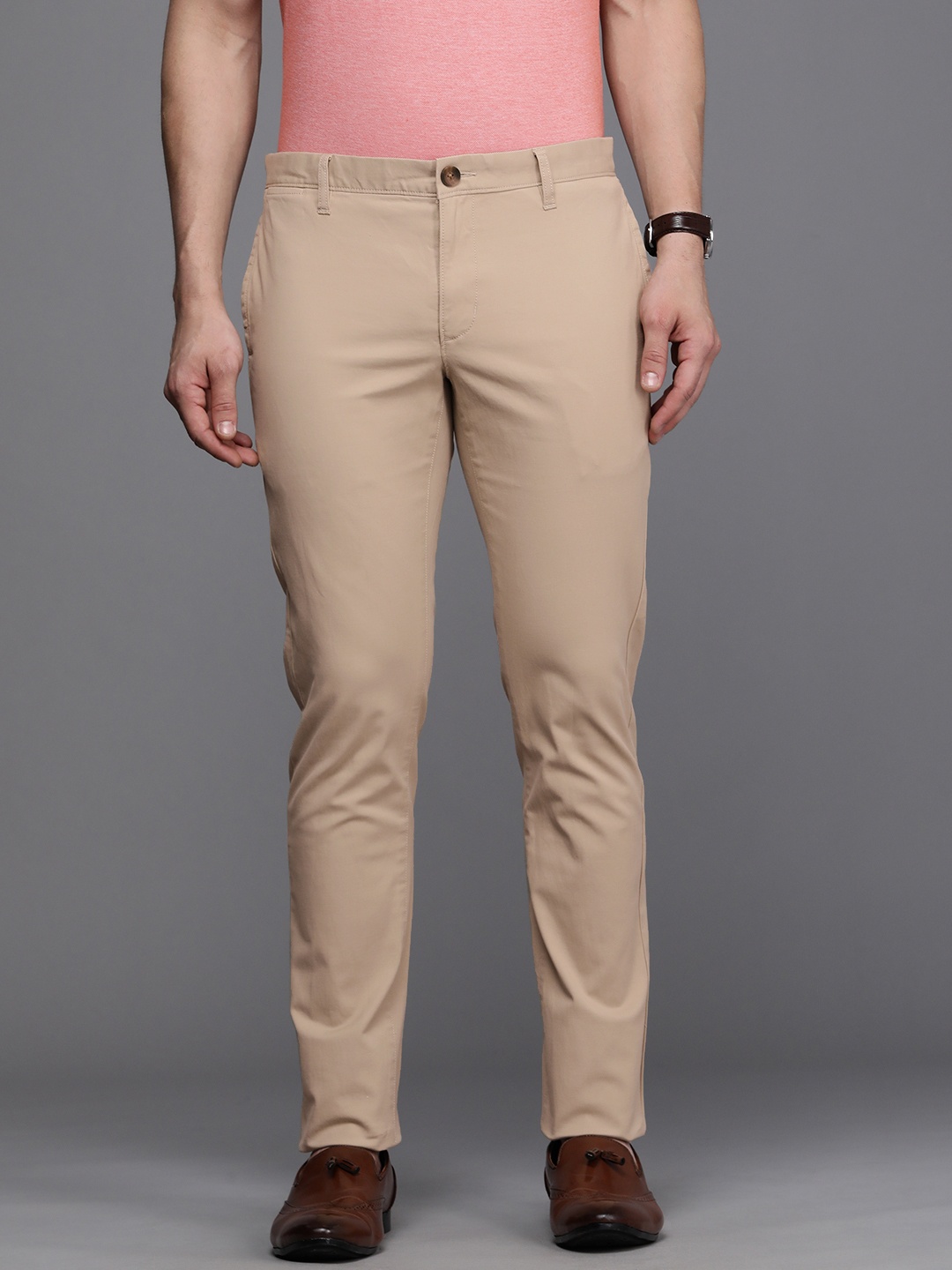 

SUITLTD Men Khaki Slim Fit Chinos Trousers