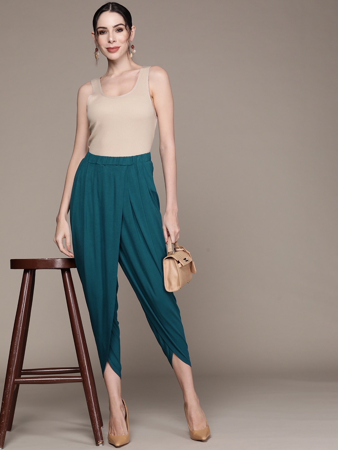 

aarke Ritu Kumar Women Teal Dhoti Pants