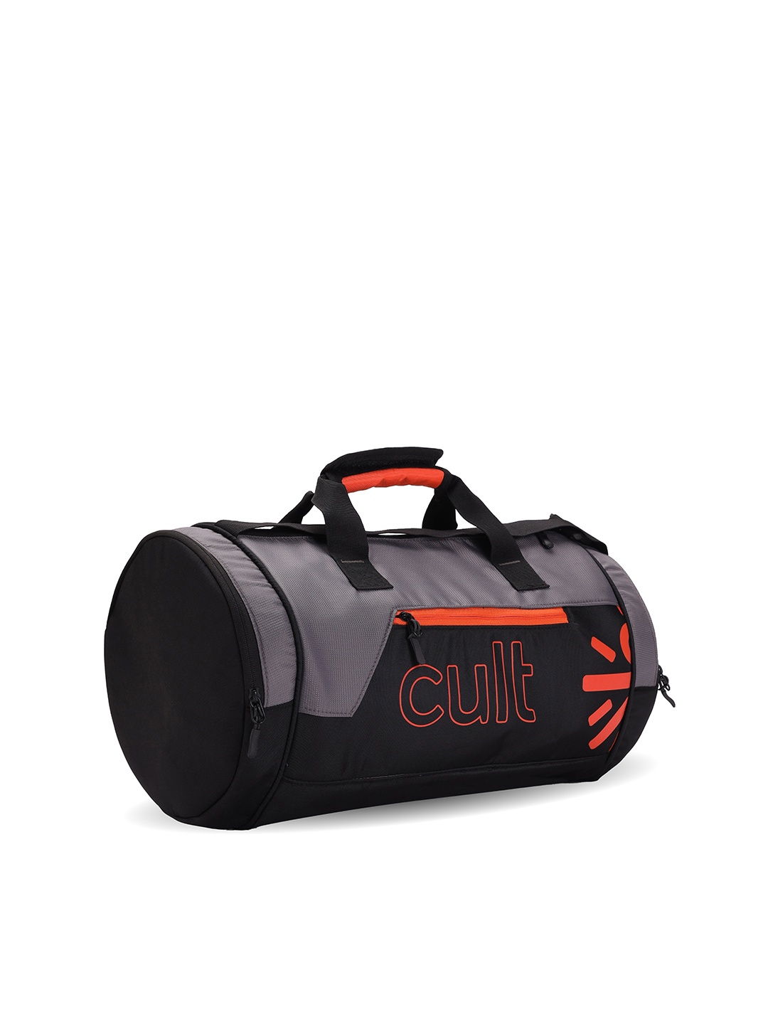 

CULT Grey & Orange Printed Duffel Bag With Shoe Compartment