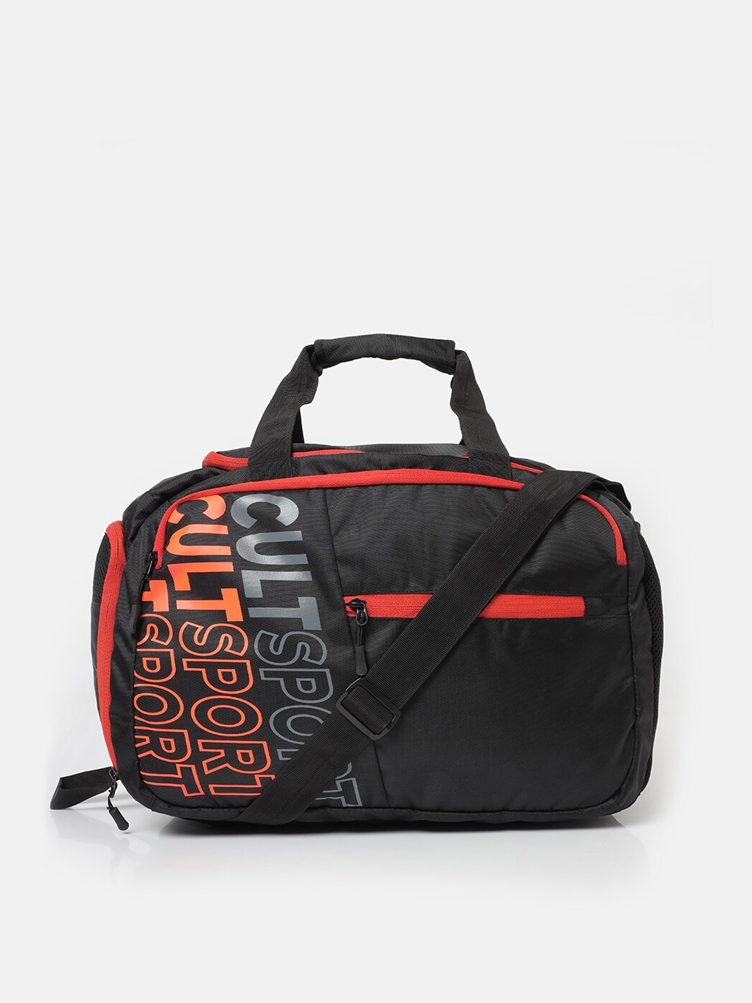 

Cultsport Black & Red Printed Duffel Bag With Shoe Compartment