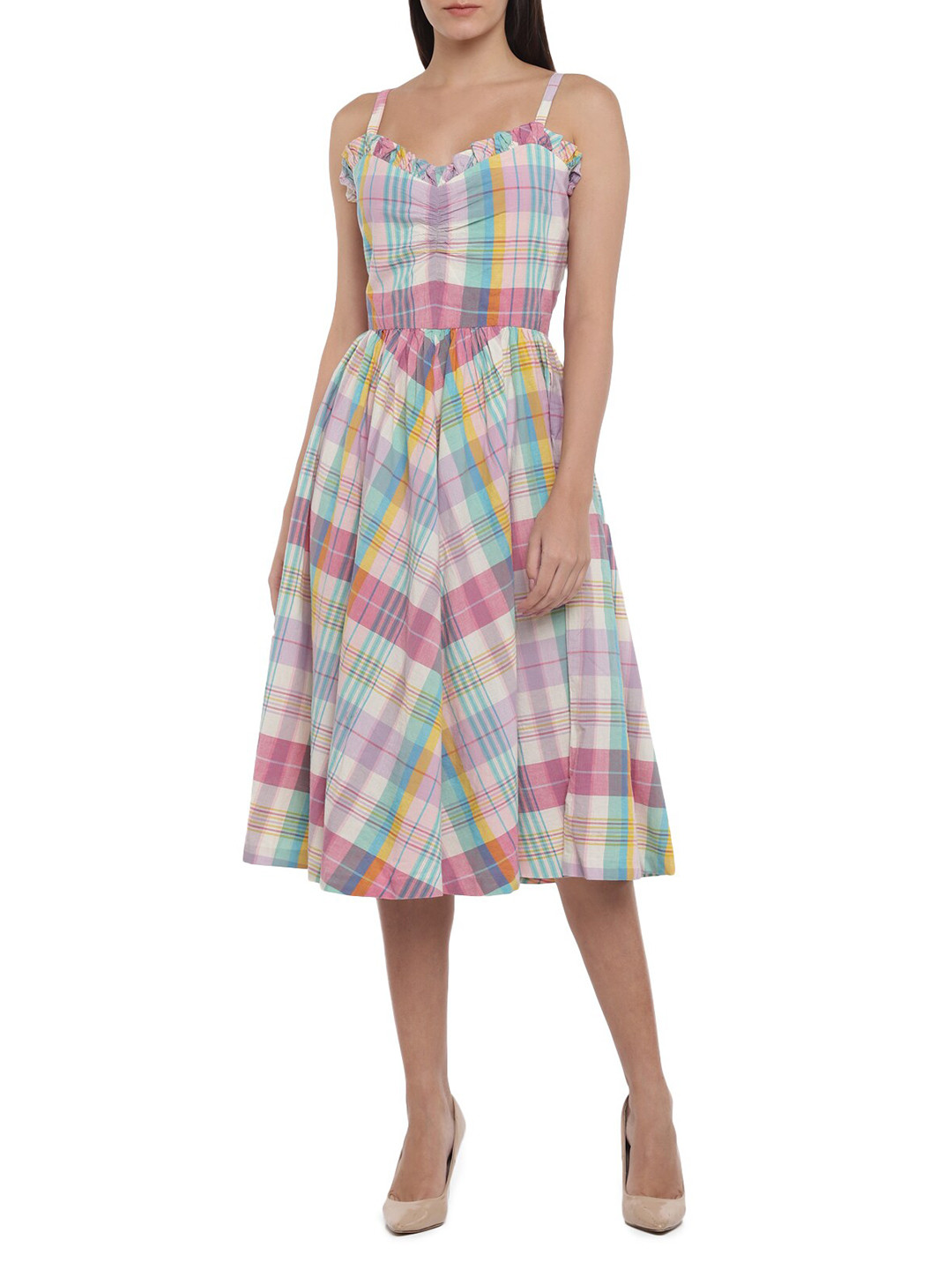 

Polo Ralph Lauren Pink Checked Maxi Dress