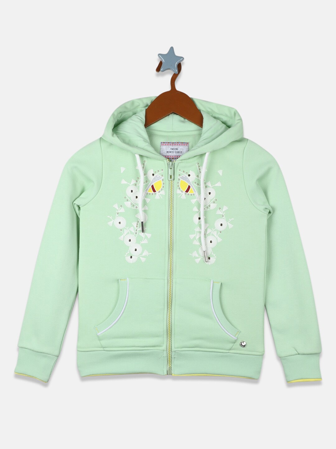 

Monte Carlo Girls Green Embroidered Hooded Sweatshirt