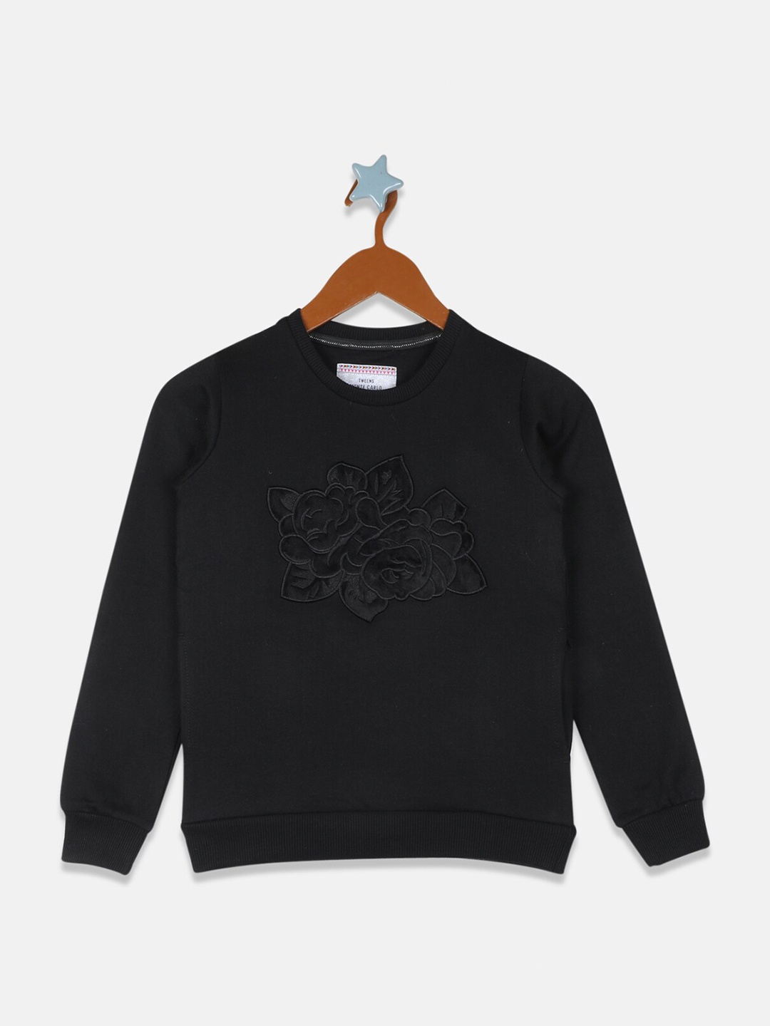 

Monte Carlo Girls Black Embroidered Sweatshirt