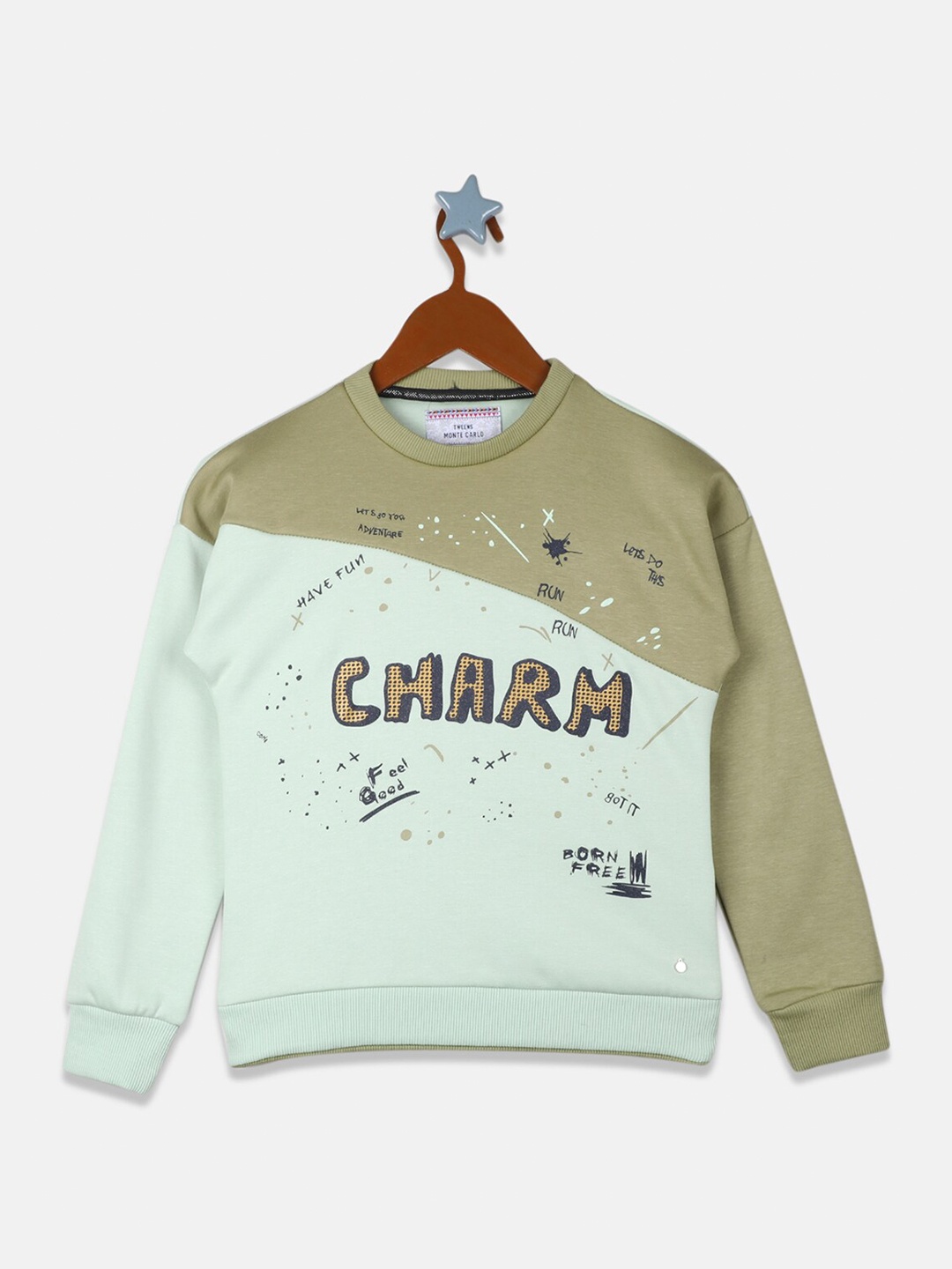 

Monte Carlo Girls Off White Colourblocked Sweatshirt