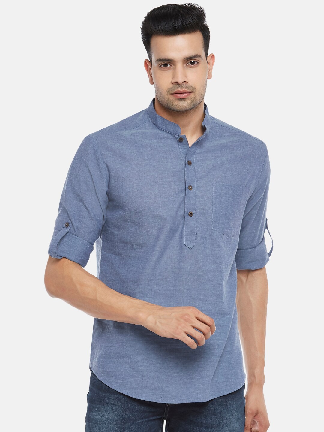 

indus route by Pantaloons Men Blue Kurta