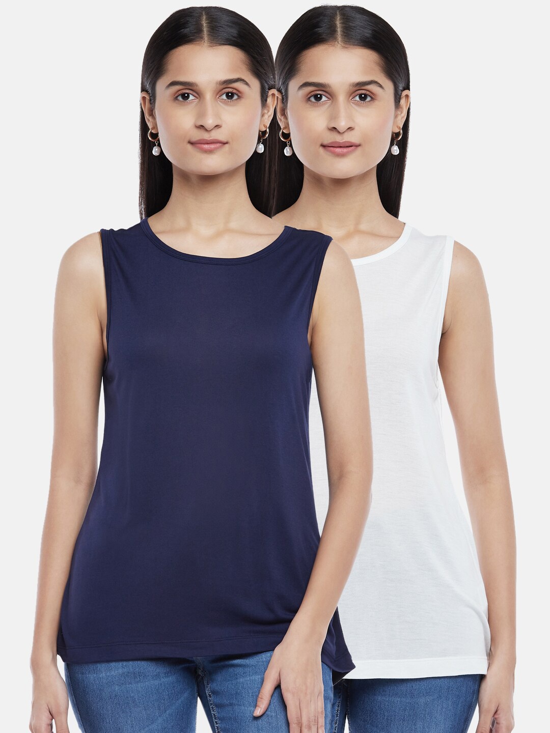 

People Women Pack Of 2 T-shirts, Navy blue