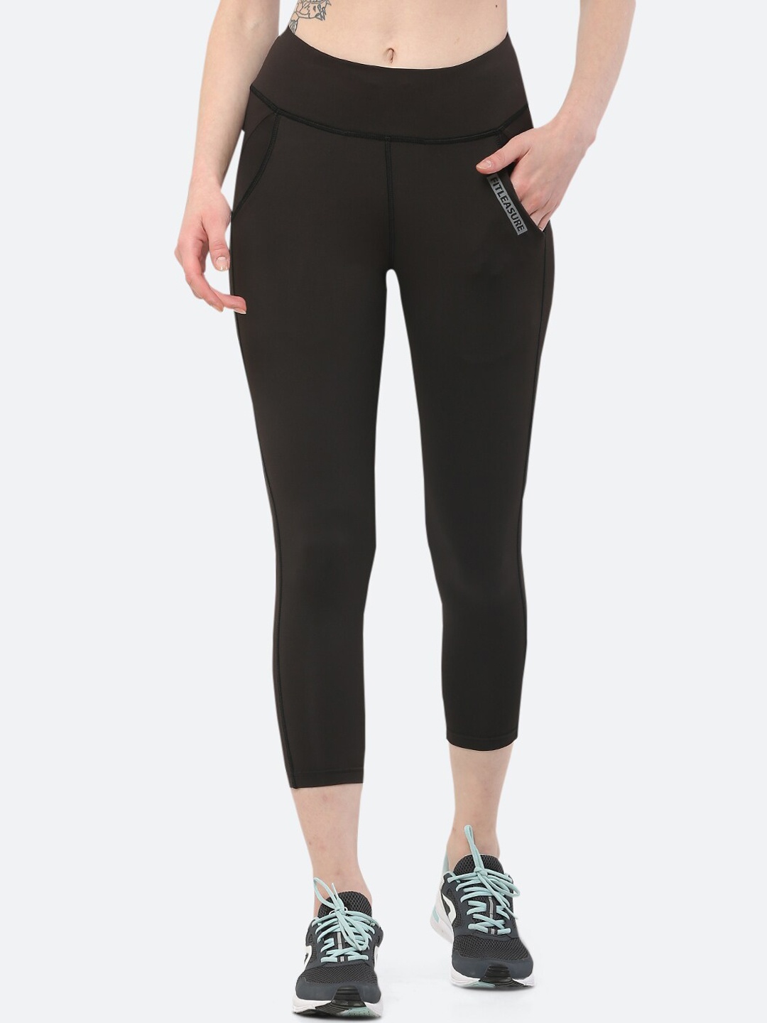 

FITLEASURE Women Black Sports Tights