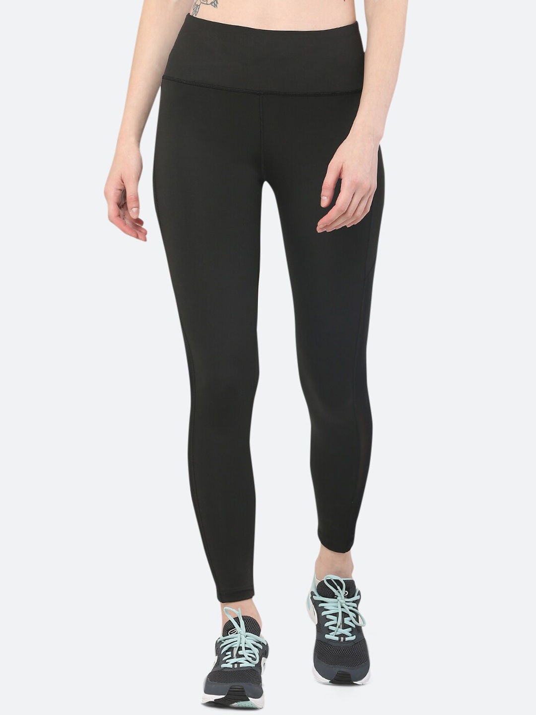 

FITLEASURE Women Black High Rise Yoga Tights
