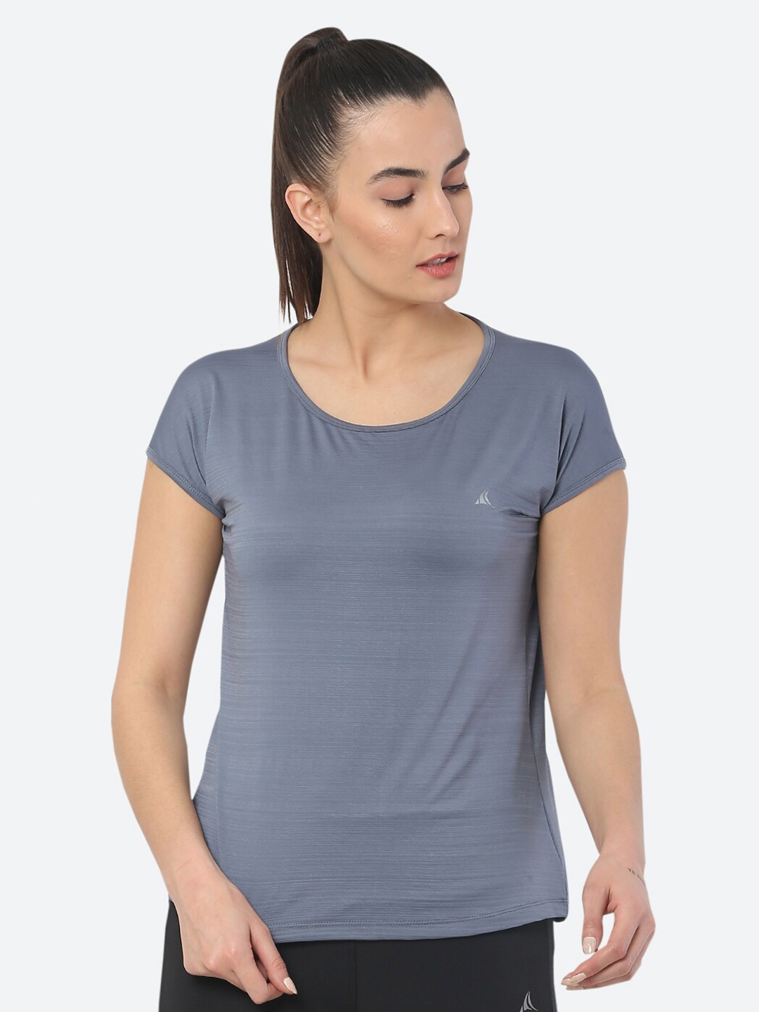 

FITLEASURE Women Grey & Black Running T-shirt