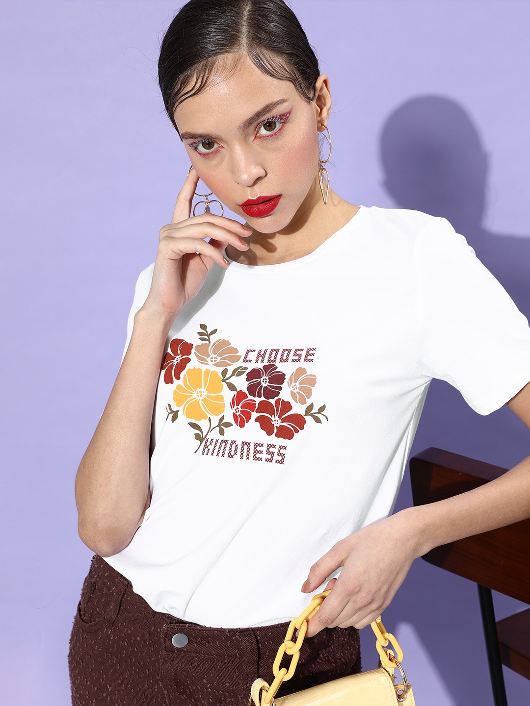

COVER STORY Women White Typography Talking Tee
