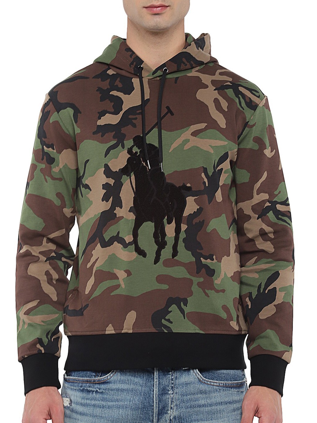 

Polo Ralph Lauren Men Olive Green & Brown Camouflage Printed Sweatshirt