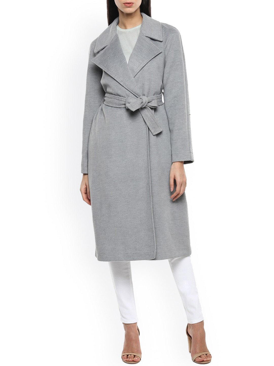 

Rinascimento Women Grey Wrap Coat