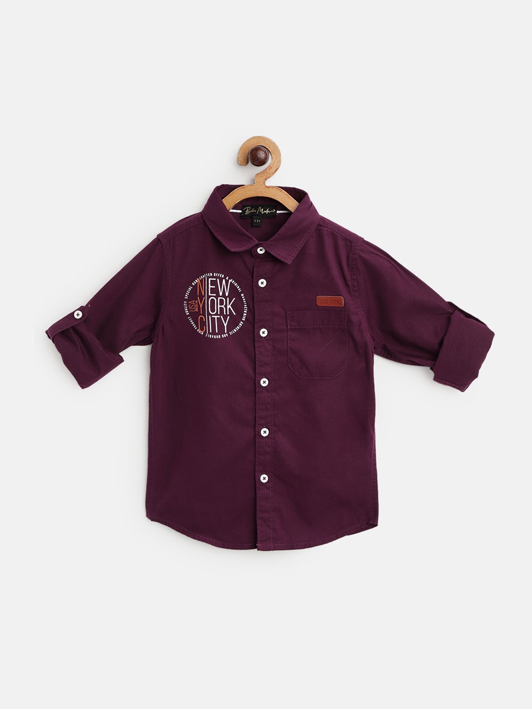 

Bella Moda Boys Magenta Standard Casual Shirt