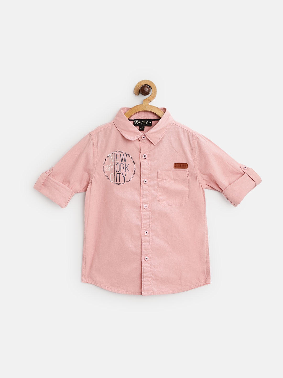 

Bella Moda Boys Peach-Coloured Standard Casual Shirt