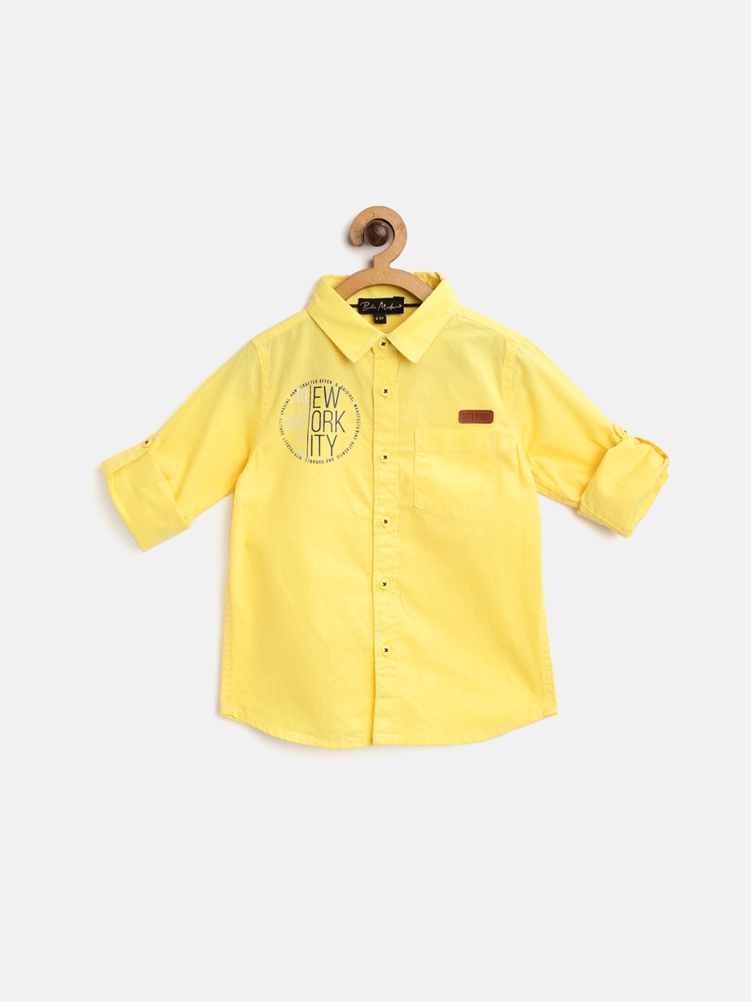

Bella Moda Boys Yellow Standard Casual Shirt