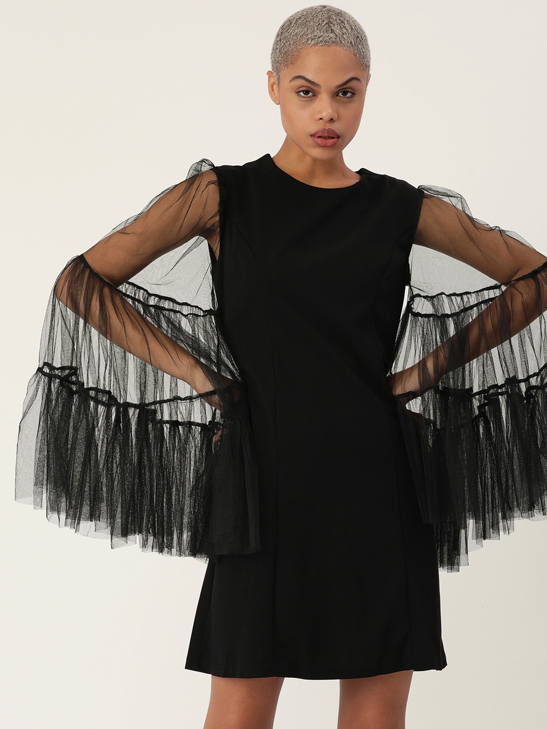 

iki chic Black Solid A-Line Dress