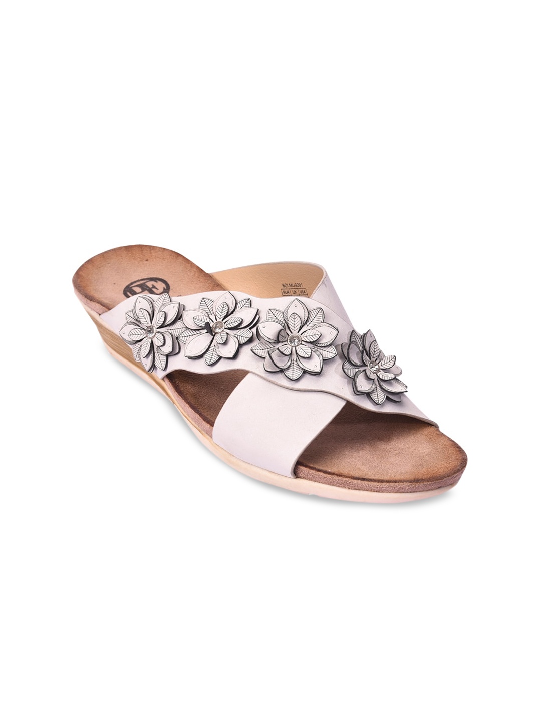 

Pavers England White Embellished Wedge Sandals