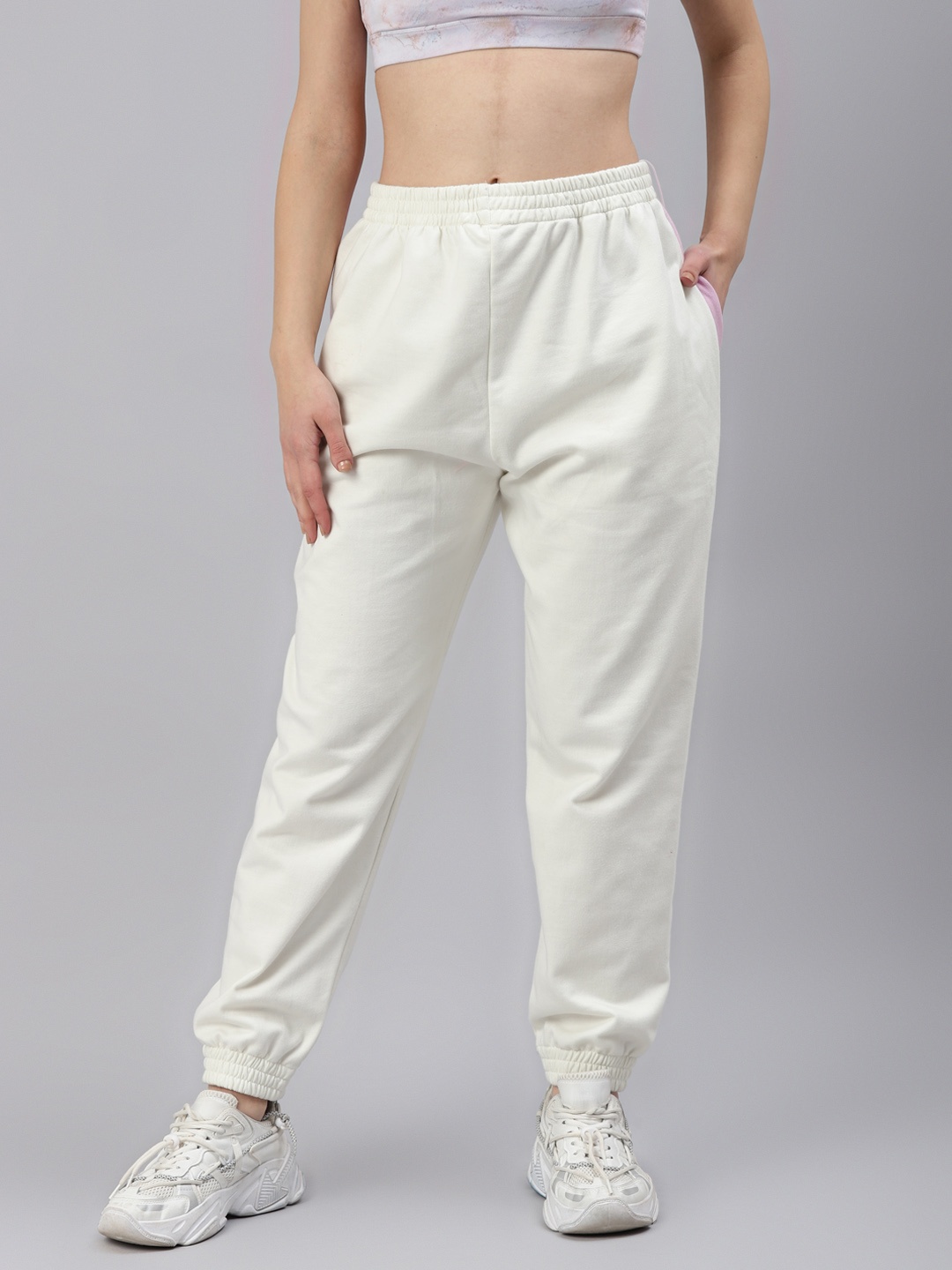 

Laabha Women Off White Regular Fit Stylish Jogger Track Pants