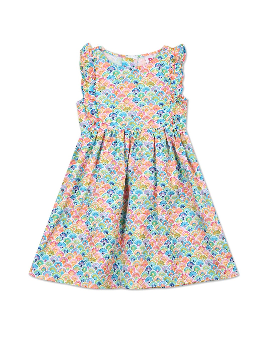 

Donuts Girls Blue & Pink Printed Dress