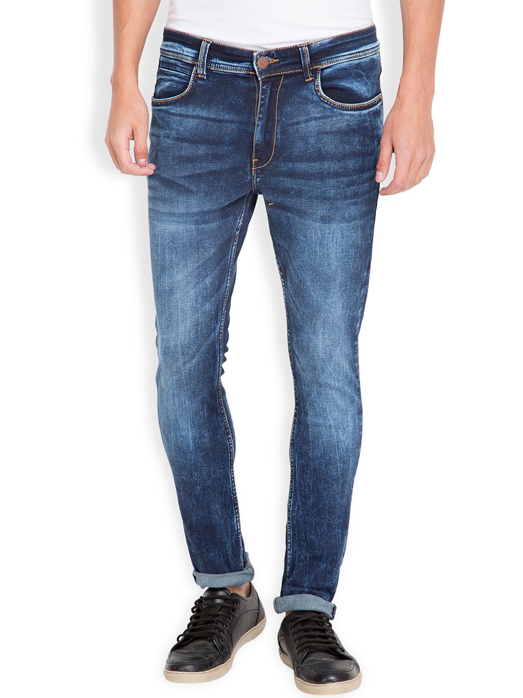 

LOCOMOTIVE Men Blue Slim Fit Mid-Rise Clean Look Jeans
