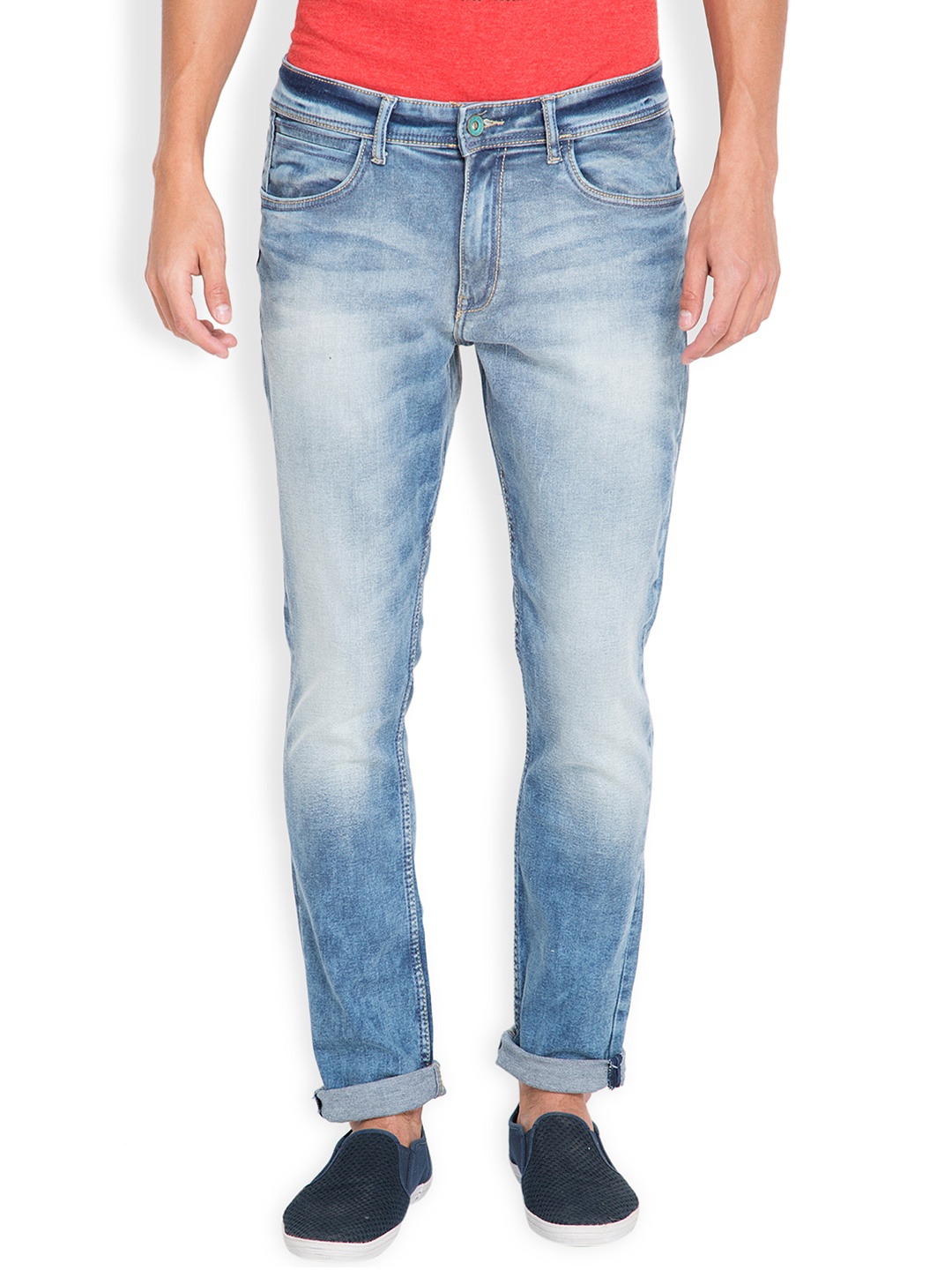 

LOCOMOTIVE Men Blue Slim Fit Mid-Rise Clean Look Jeans