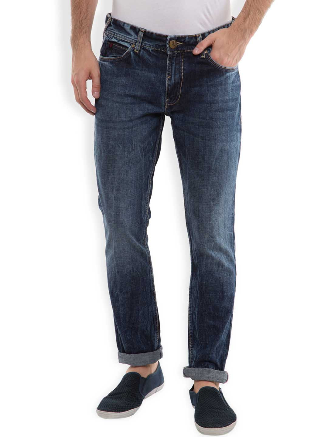 

LOCOMOTIVE Men Blue Straight Fit Mid-RiseJeans