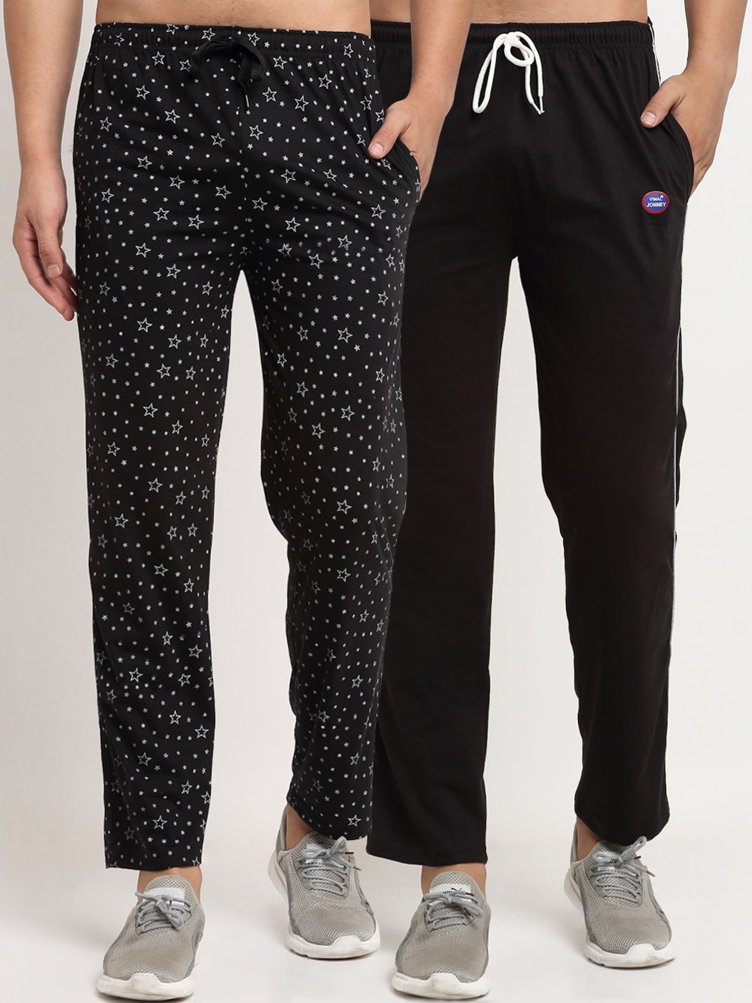 

MACK JONNEY Men Pack Of 2 Track Pants, Black