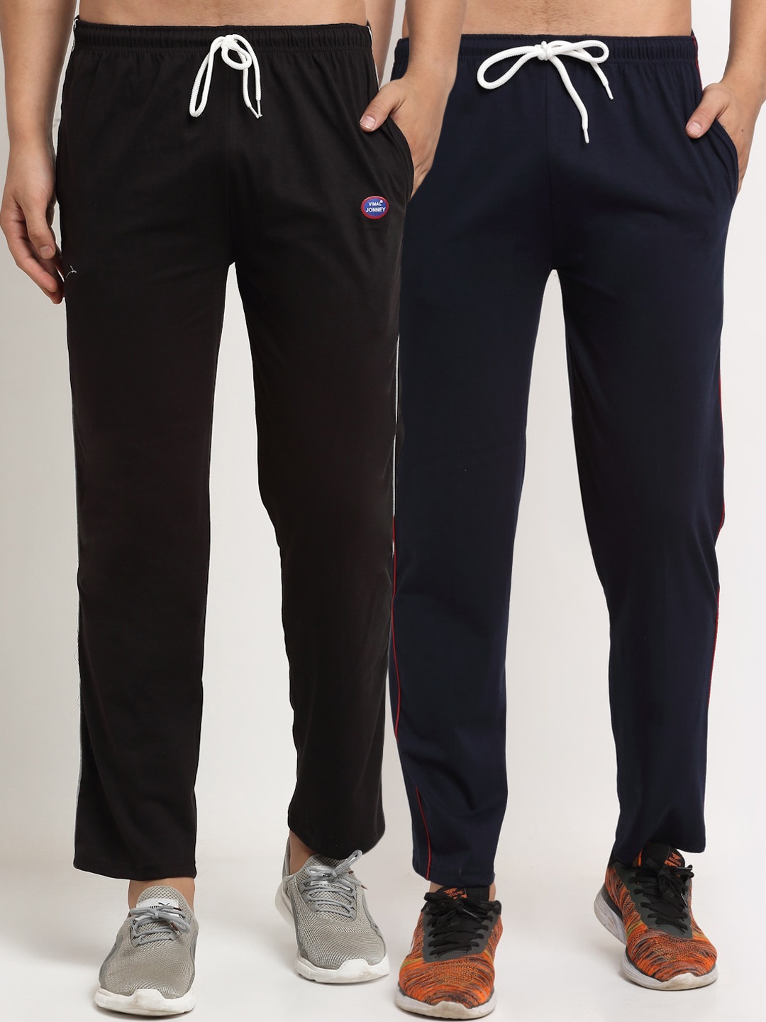 

MACK JONNEY Men Pack Of 2 Track Pants, Black